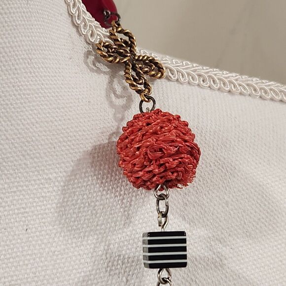 Chico's Necklace Multi-Colored Mixed Media Beaded Chain 34" - Picture 6 of 8